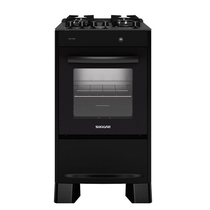 FogaodePisoSuggar4BocasMesadeVidroNeoMaxPreto–Bivolt