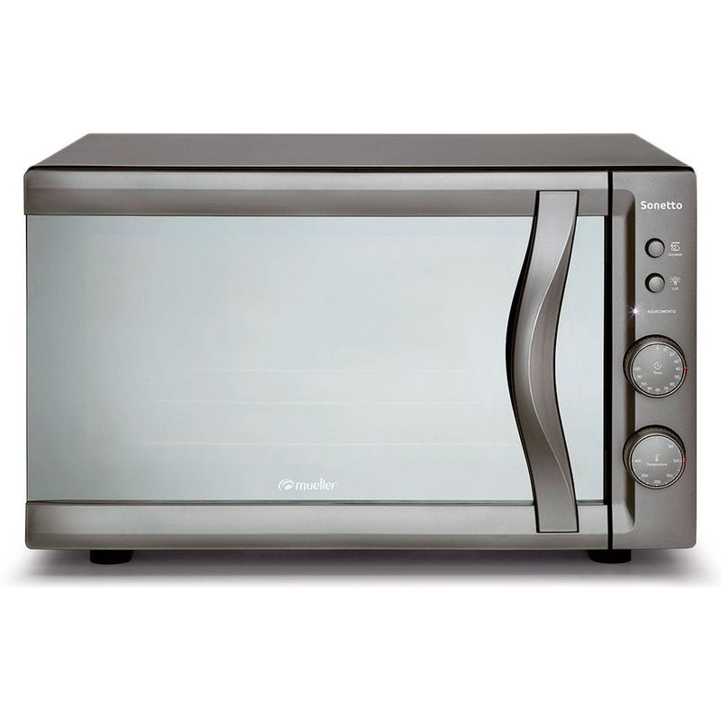 FornoEletricoMueller44LitrosSonettoVidroEspelhadoCinza–220Volts