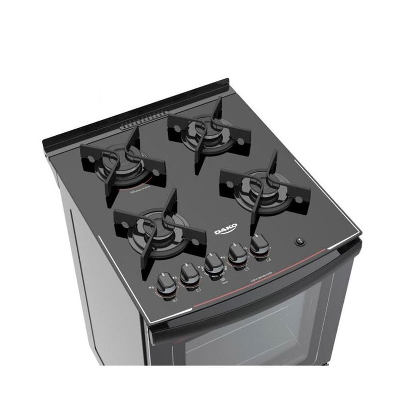 FogaodePisoDako4BocasGlasscomMesadeVidroeMegaChamaPreto–Bivolt